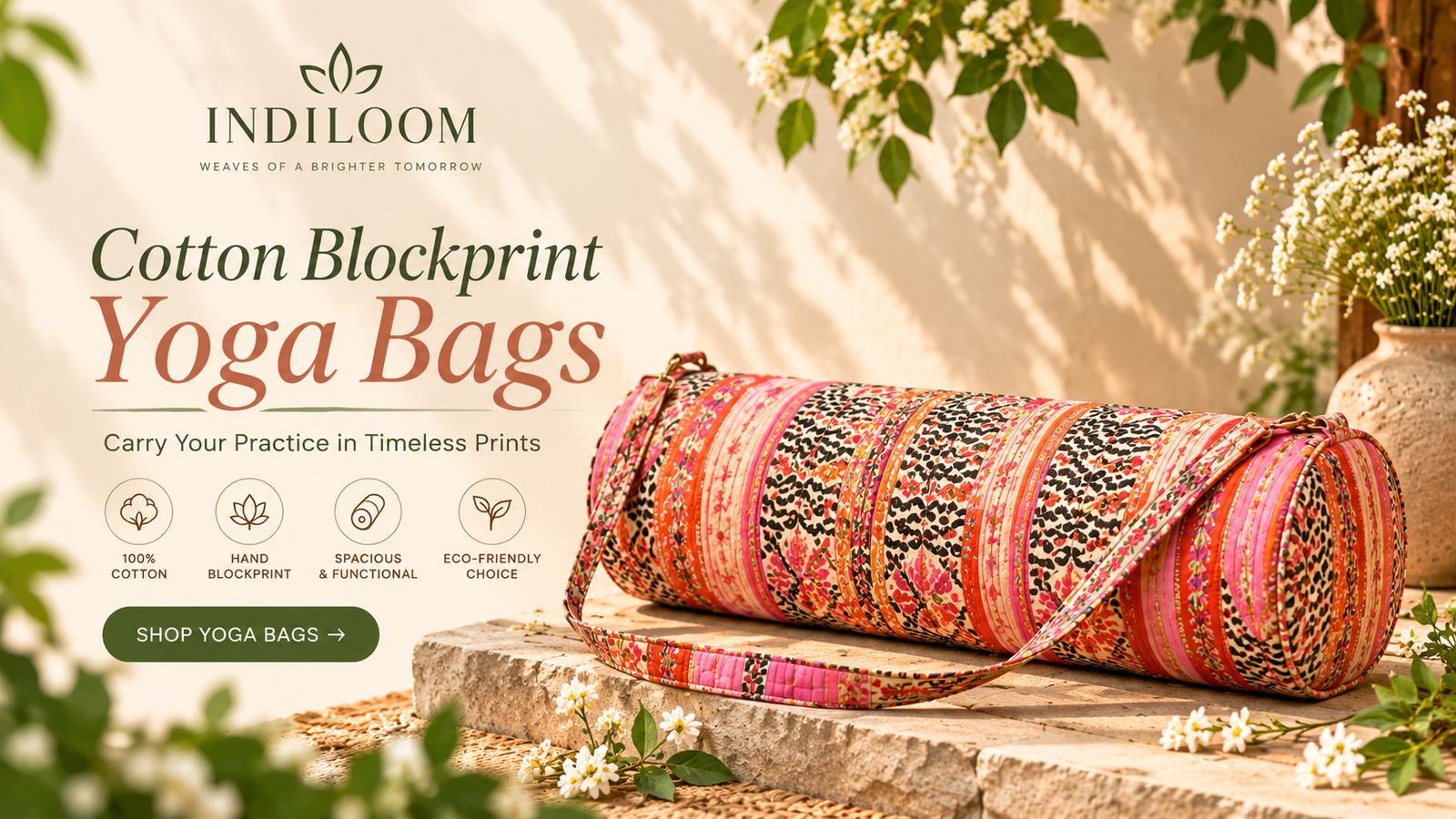 Handcrafted Cotton Blockprint Yoga Bags